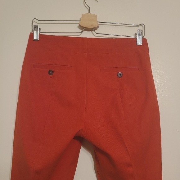 Anthropologie | Women's Red Essential Slim Pants With Side Buttons (US Size 4) - Picture 13 of 16